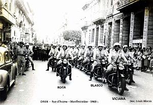 Oran - Rue d'Arzew - Manifestation - Motards - 1960